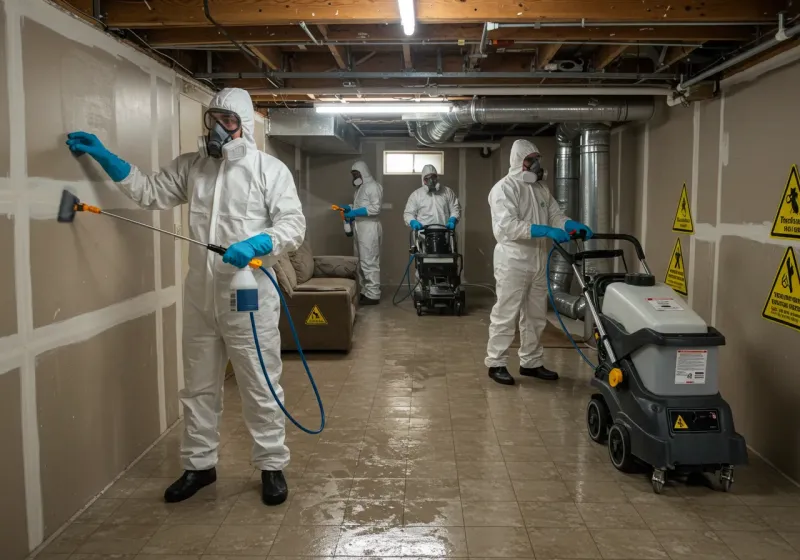 Basement Moisture Removal and Structural Drying process in North Hills, CA